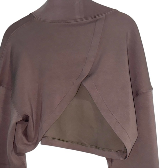 Spanx Cropped Sweatshirt XL Taupe Modal Blend Pullover NWT - Picture 5 of 7